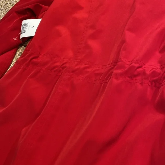 NWT FOG by London Fog Red Jacket Removable Hood Large FLAWS - Picture 12 of 15